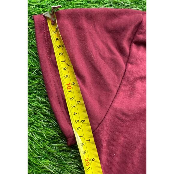 C-Mode Women’s Crop Hoodie Top L Burgundy Short Sleeve Sport Hem NWT Activewear - Picture 6 of 7